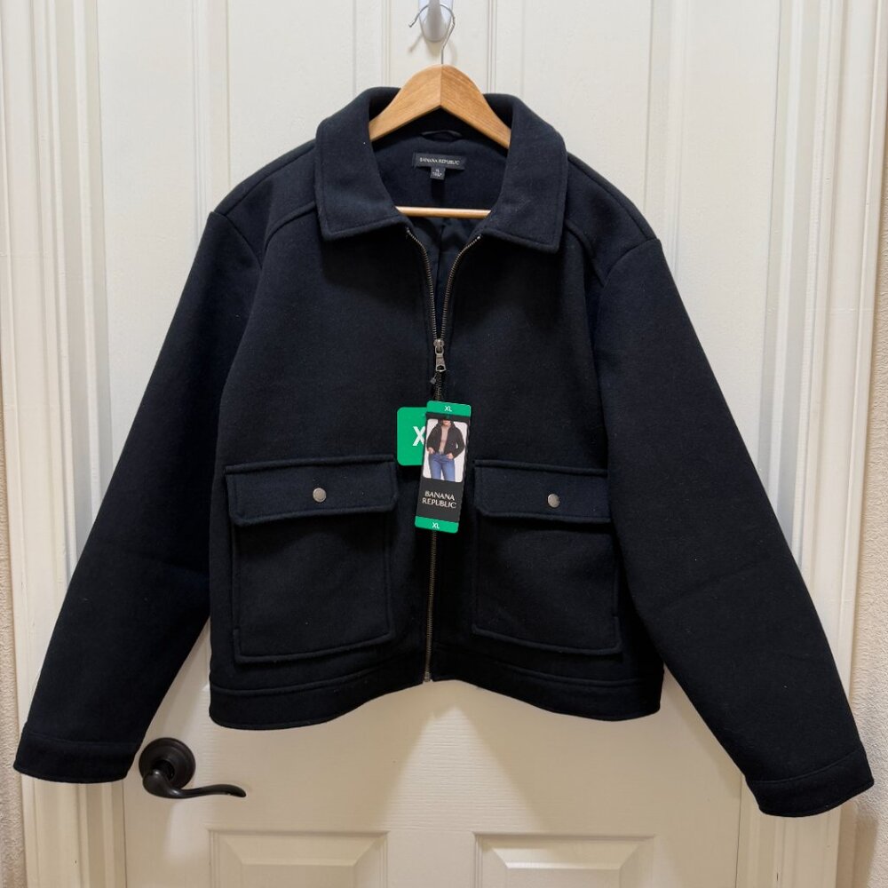 Banana Republic Women's Jacket Size XL Black Soft Brushed Fabric Casual (NEW)